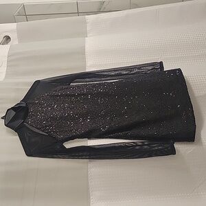 Black sequin and mesh costume